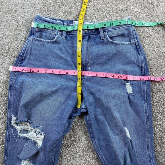 Hollister Womens Mom Jean Curvy High Rise 7 x 25 Distressed Destroyed - Picture 4 of 8